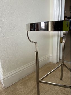Mid-Century Chrome + Glass Side Table