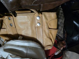 Tan Leather Tote Bag with Silver Hardware $30 each