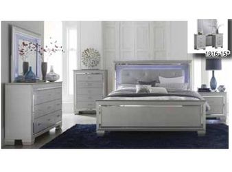 Luxury 4-Piece Queen Bedroom Set with LED Lighting
