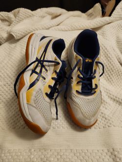 ASICS Volleyball Athletic Sneakers White Yellow Navy
