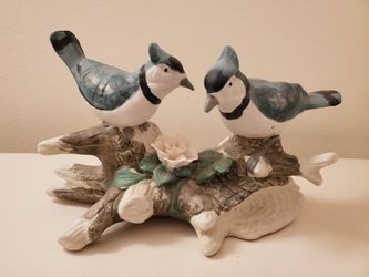 Vintage, Collectible Blue Jay Porcelain Bisque Figurine 