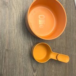 Ollie New Dog Bowl And Measuring Cup