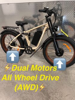 ✅ BRAND NEW - Full Suspension S1 Dual Motor(2x1000W=2000W Total) Electric Ebike, Mountain Bike (26x4.0) ⚡️🚀⚡️37 Mph Top Speed! (Black/Matte)