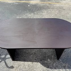 Modern Dark Wood Conference Table / Office Desk – Oval Shape