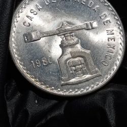1980 Mexico 1 oz Silver Onza Balance Scale BU