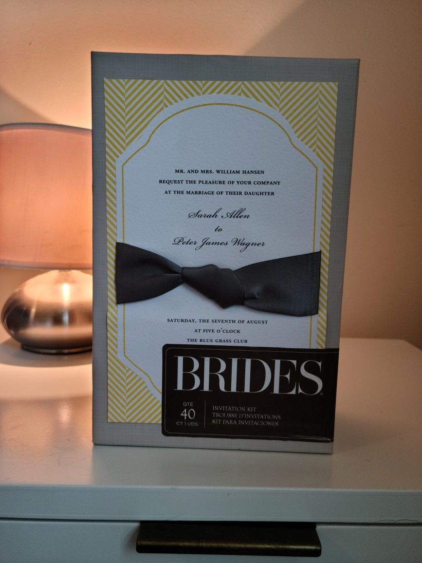 Yellow And Gray Wedding Party Invitations