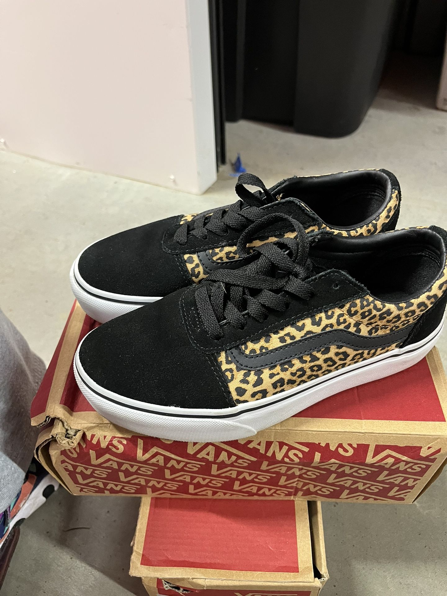 Black Cheetah Print Vans