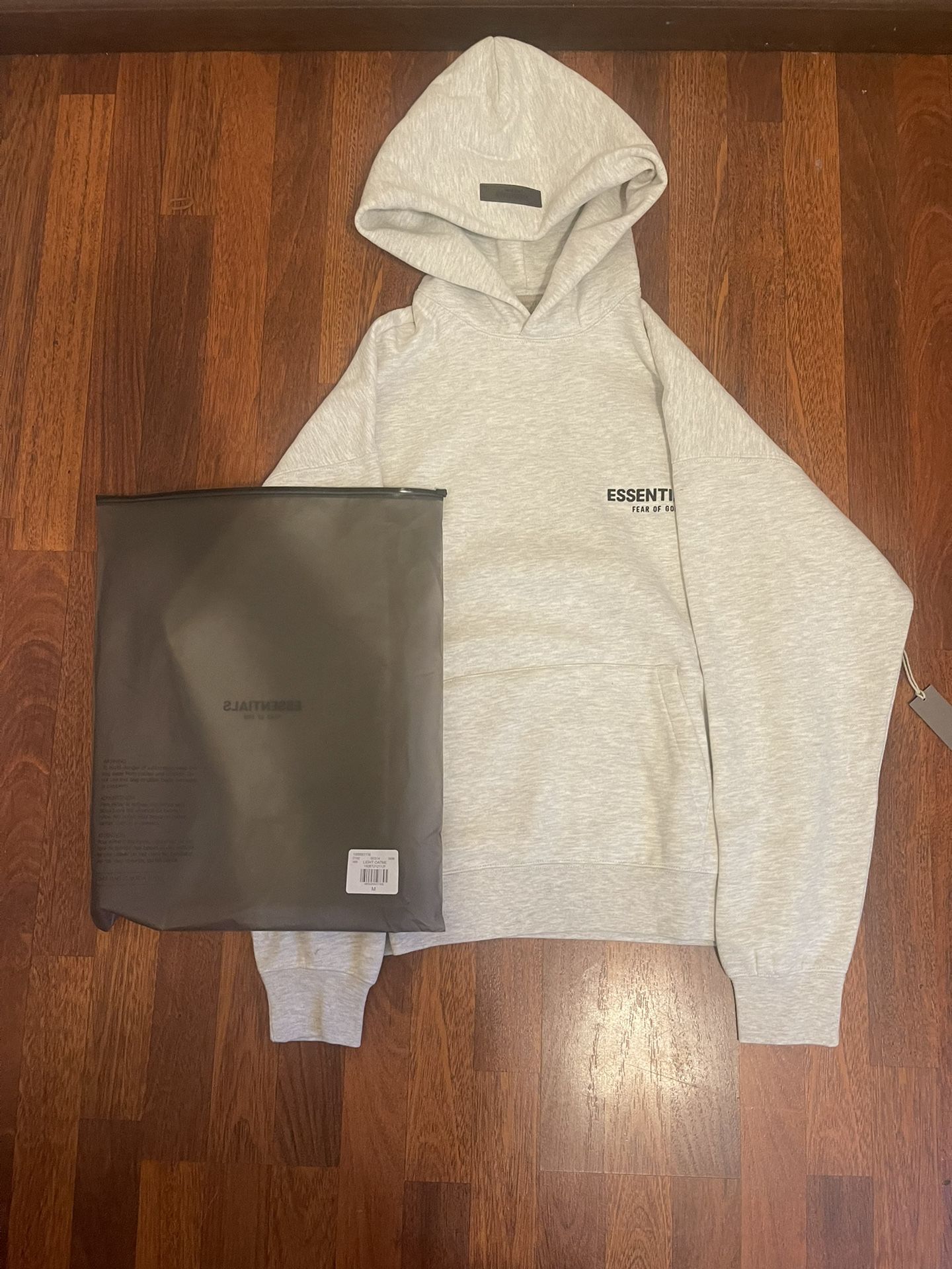 Essentials Fear Of God Light Oatmeal Hoodie Size:M