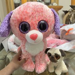 Huge beanie boo (LONDON the pink dog) 