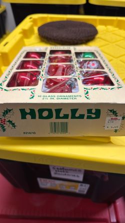 Holly Glass Ornaments