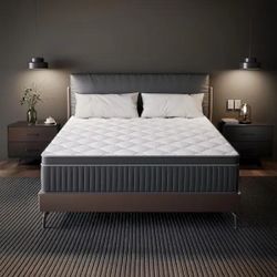 FULL Size 10 in. Medium Hybrid Memory Foam and Innerspring Tight Top Mattress Breathable and Hypoallergenic