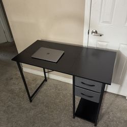 Black Small Desk With Drawers