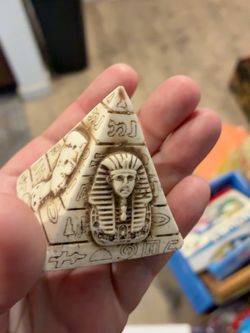 Egyptian Pyramid Figurines – King Tut, Pharaohs & Hieroglyphics – Set of 2