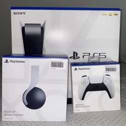 PlayStation 5 Full Bundle – Includes DualSense Edge, 2 Controllers, Pulse 3D Headset & More – Excellent Condition!