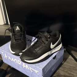 $80, Size 6.5 Youth, Ja 1’s, Black/white