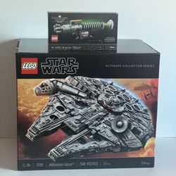 Lego MILLENNIUM FALCON & LUKE SKYWALKER LIGHTSABER 