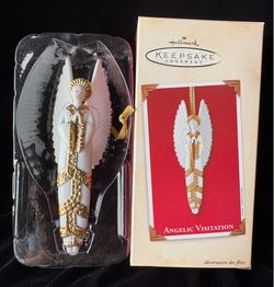 Hallmark Keepsake Angelic Visitation Porcelain Ornament / Vintage 2002 Ornament