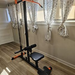 Lateral Pull Down Machine With Seat And Arm Curl Function