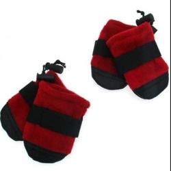New XL Fido red fleece boots dog pet booties 