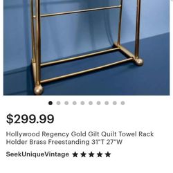 Gold Quilt or Towel Rack