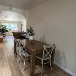 Wood Dining Table Chairs and Bench