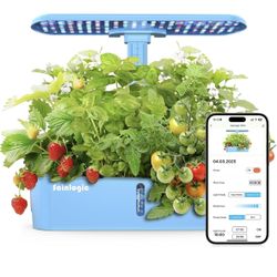 Hydroponics Growing System Kit, 12 Pods Watering Planter, Smart Indoor Garden with APP & WiFi Connected, 5 X Growth with 24W LED, Quiet Pump