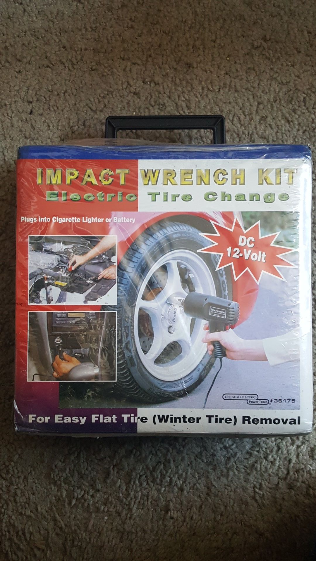 New!!! Chicago Electric *12 Volt Impact Wrench Kit For Tire Change* #36175