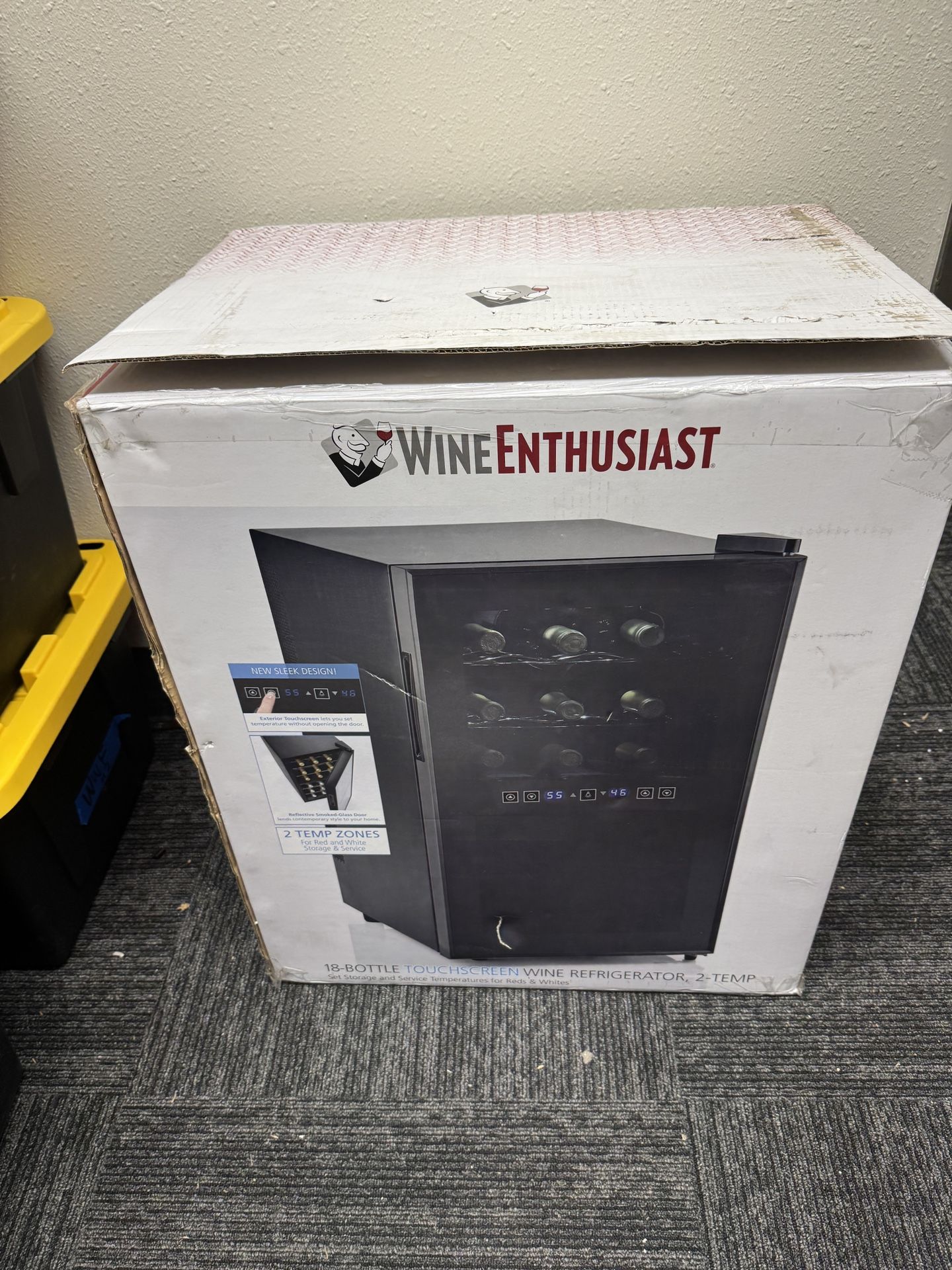 Wine Enthusiast Silent 18 Bottle Dual Zone Touchscreen Wine Cooler