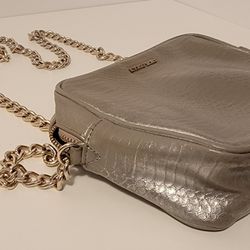 Victoria's Secret Fashion Silver Metallic Crossbody Bag Purse w Tassel NWT
