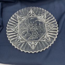 Vintage Federal Glass “Pioneer” Pattern Clear Glass Pressed Glass Plate 1970’s