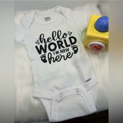 Newborn Baby Onesies Hello World 