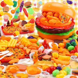 Brand New Play Food, 200 PCS Play Food Sets for Kids Kitchen