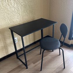 Folding desk and chair: $50