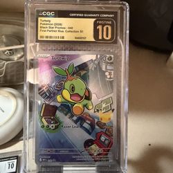 CGC Pristine 10 Turtwig Black Star Promo 040 Pokémon Slab