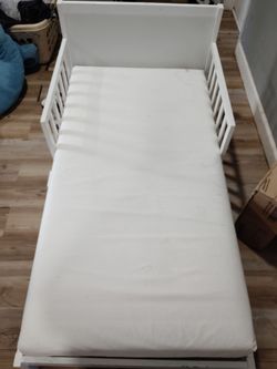 Toddler bed frame with base mattress