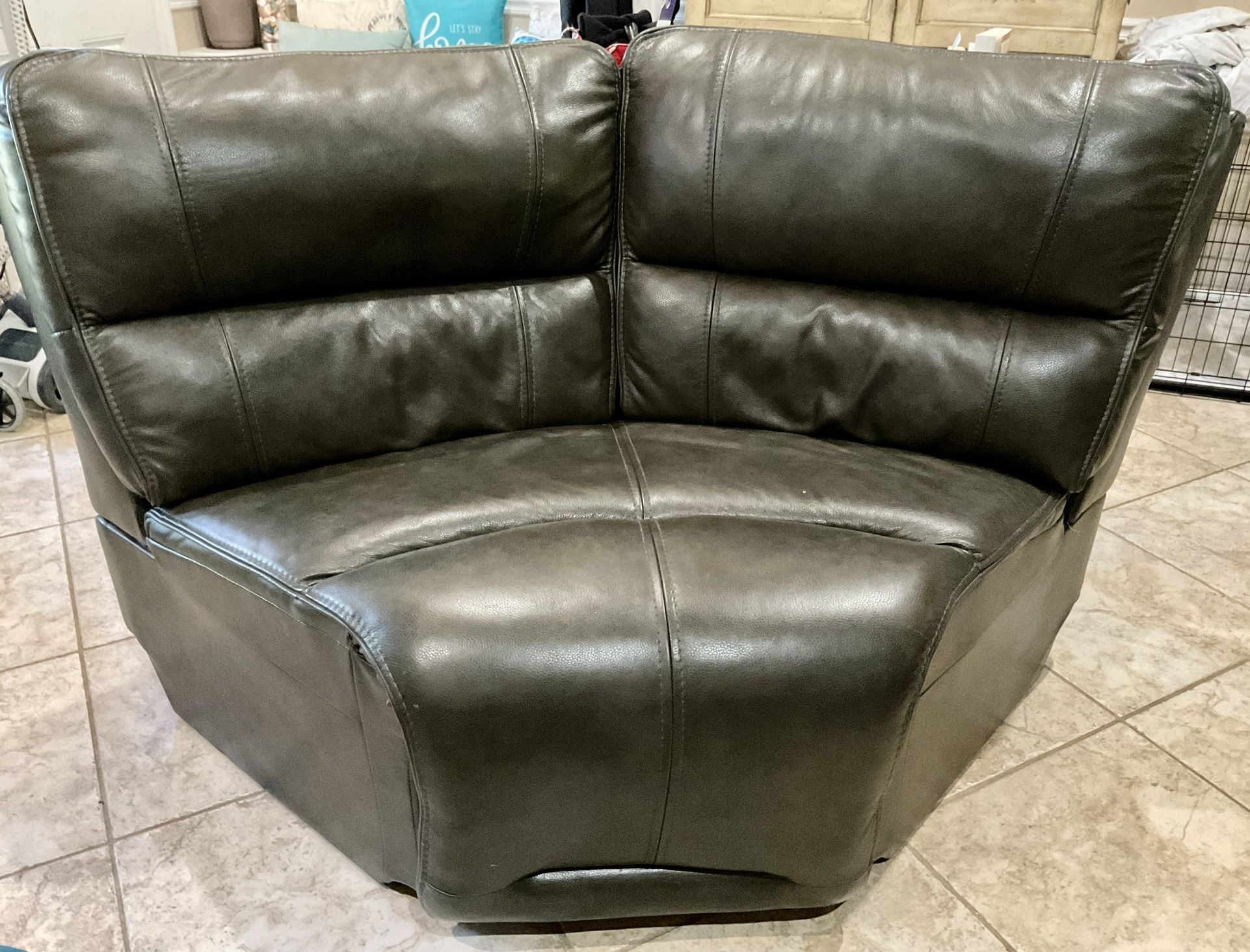 Brown Leather Wedge (sofa)