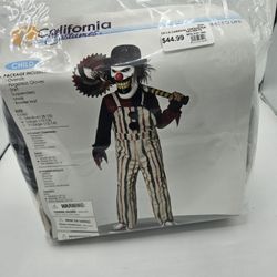 Carnival Creepster Clown Kids Large Halloween Costume NEW