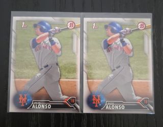 Pete Alonso 2016 Bowman 1st Baseball Cards Lot of 2