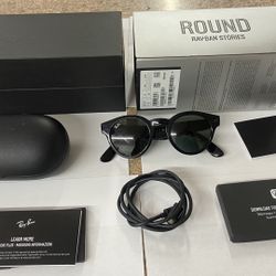 Ray-Ban Stories Round RW4003 601/71 Smart Glasses Black Excellent Condition