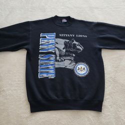 Vintage 90s Penn State University Crewneck Sweatshirt, Men's Size XL - Black