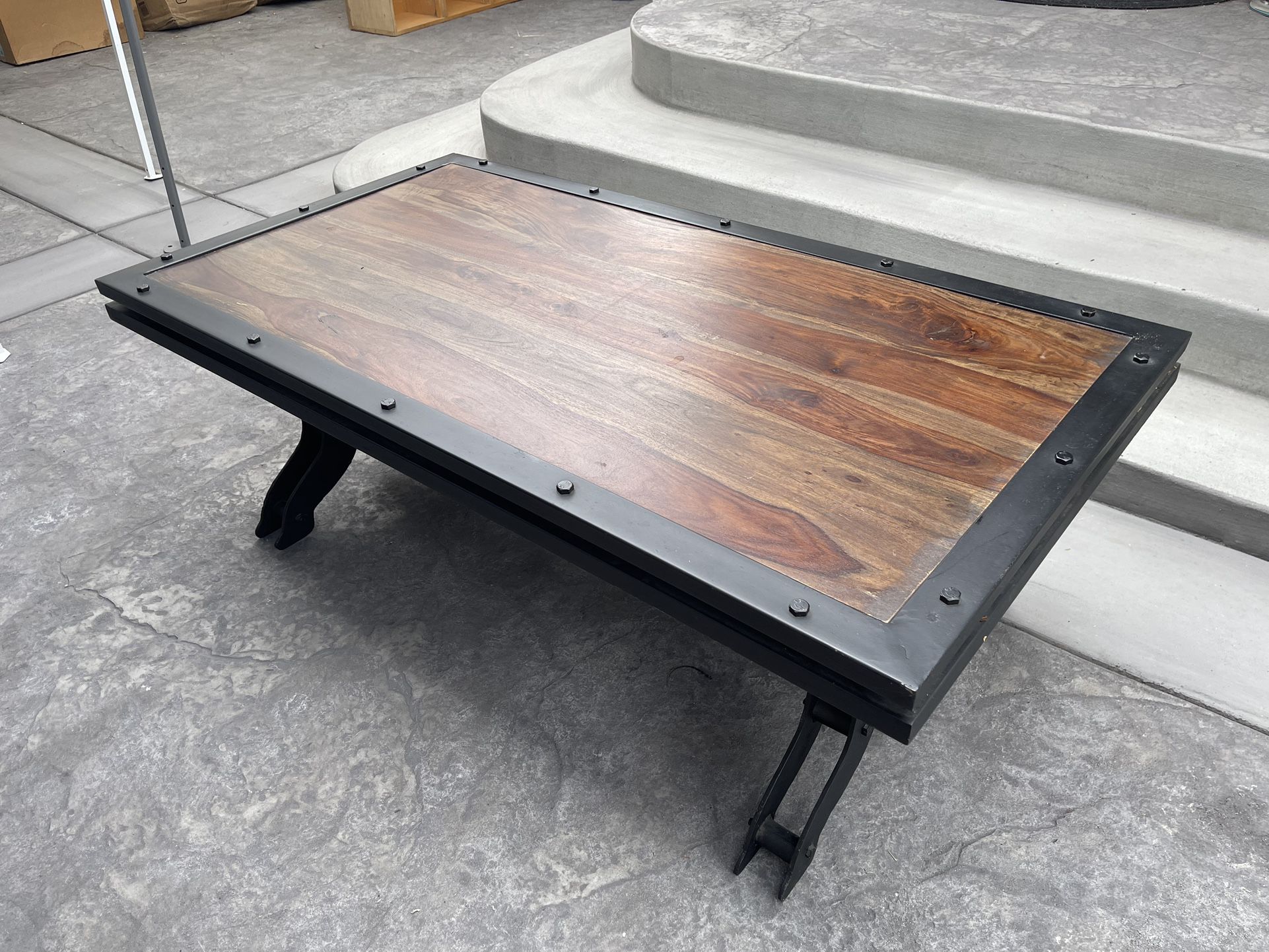 Reclaimed Wood & Iron Coffee Table