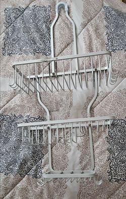 White Metal Over-the-Door Shower Caddy