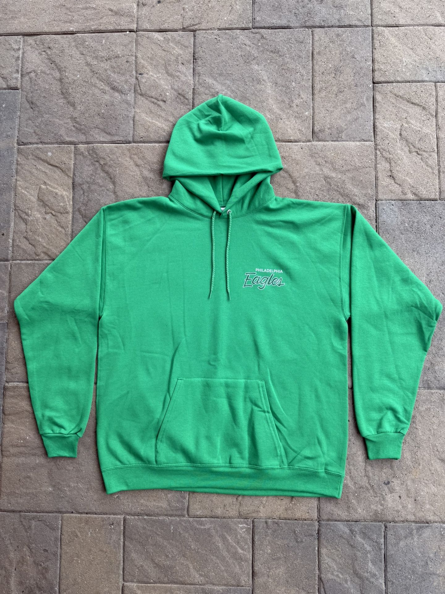 Philadelphia Eagles Hoodie NFL Football Sweatshirt Mens Size L Vtg Script