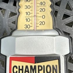 CHAMPION THERMOMETER SIGN -Made Like a BIG Spark Plug -PRICED LOW FOR QUICK SALE