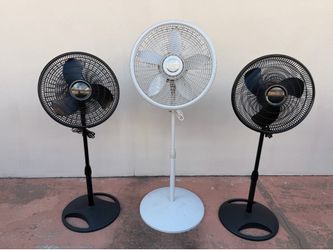 3 Lasko Pedestal Fans Rotating 3 speed
