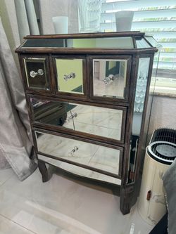 Mirror End Table Nightstand 