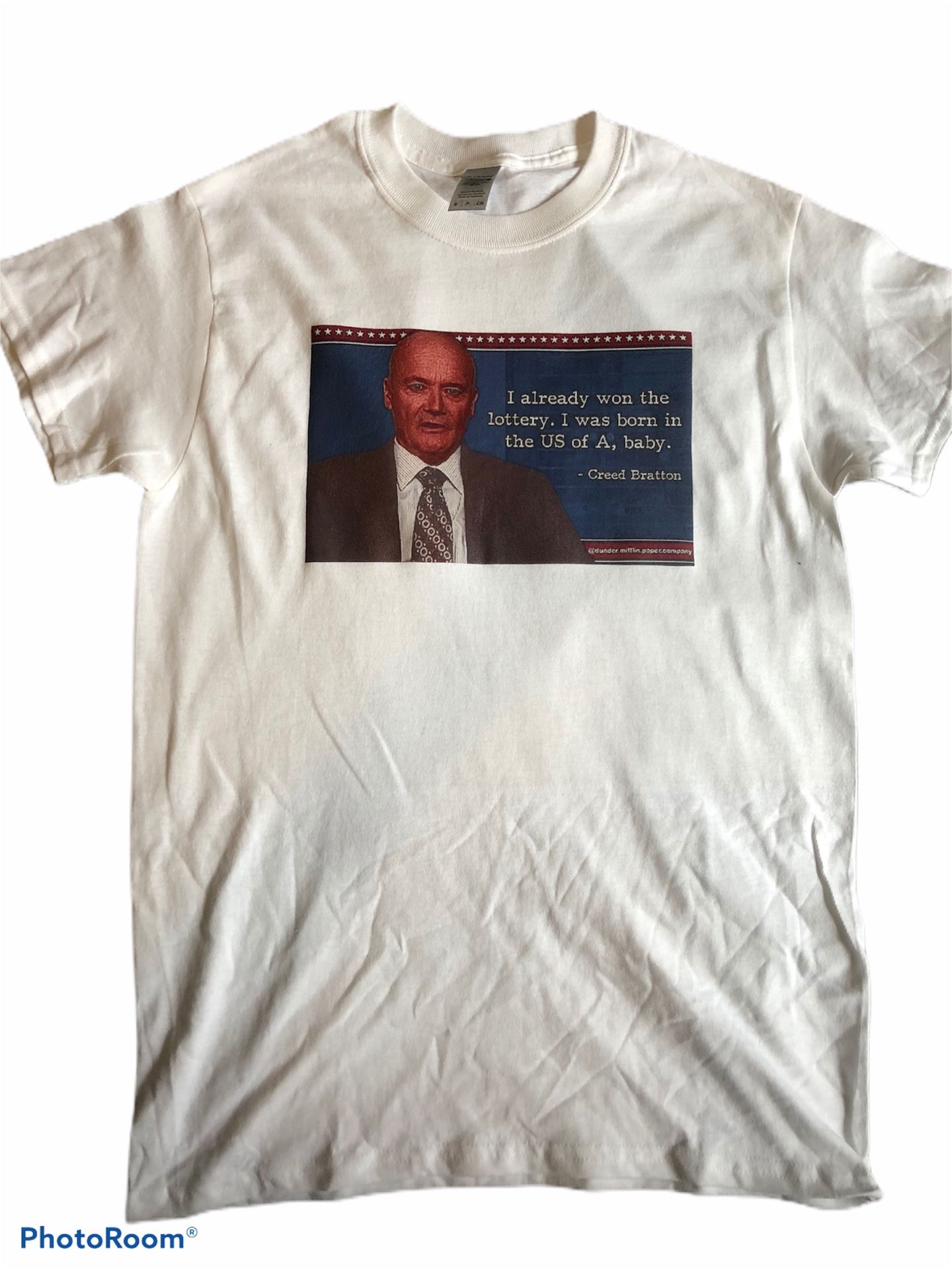 The office creed “I already won the lotto I was born in the US of A baby” t shirt all sizes
