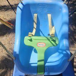 Little Tikes Snug 'n Secure Blue Swing with Adjustable Straps, 2-in-1 for Baby and Toddlers Ages 9 Months - 4 Years