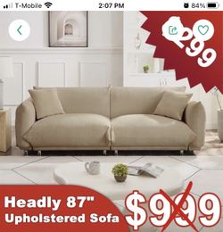 Modular Sectional Sofa Couch Furniture Comfy Lambs Wool Fabric 3 Seat Loveseat Sofa Small Mid Century Modern couches for Small Spaces Living Room Bed