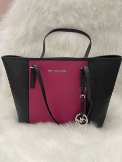 RARE 2014 Black & Magenta Michael Kors Tote Bag